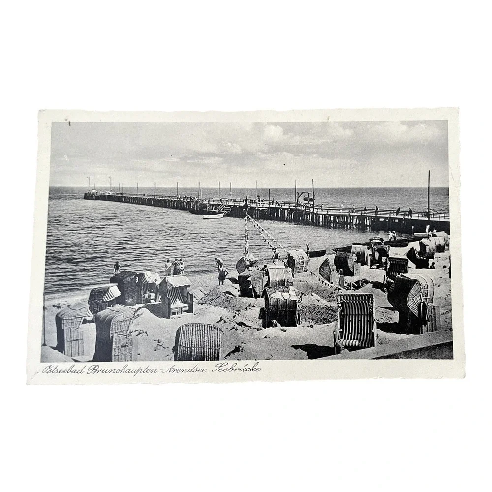 Vintage Postcard Ostseebad Brunshaupten Arendsee Seebrücke Pier Baltic Sea